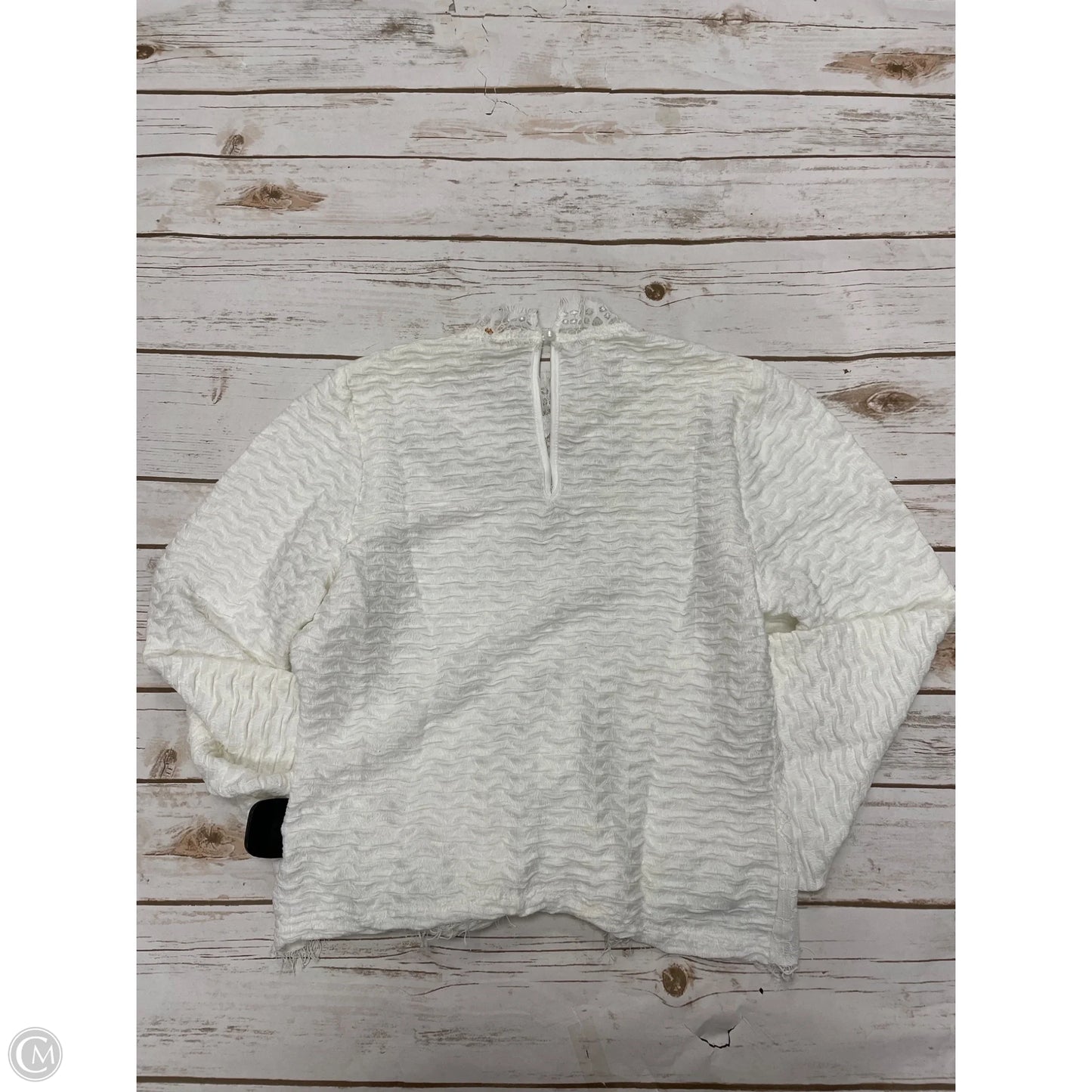 Top Long Sleeve By Cme In White, Size: M