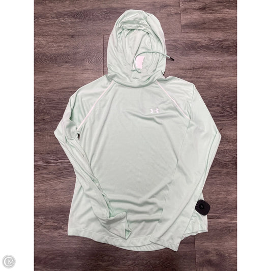 Athletic Top Long Sleeve Collar By Under Armour In Green, Size: M