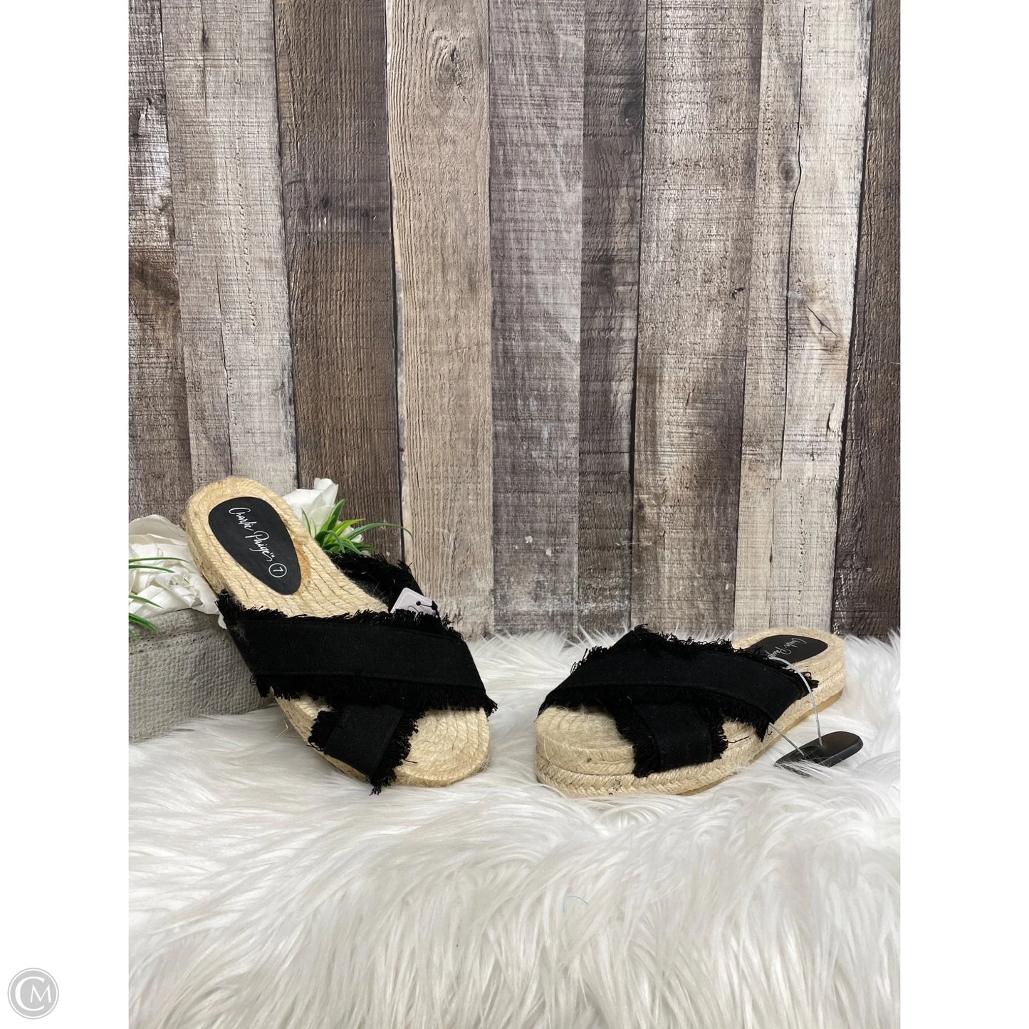Sandals Flats By Charlie Paige In Black, Size: 7