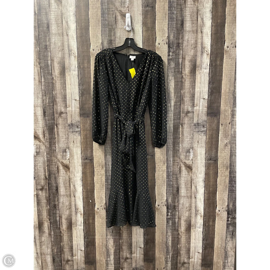 Dress Casual Midi By J. Crew In Black & Gold, Size: S