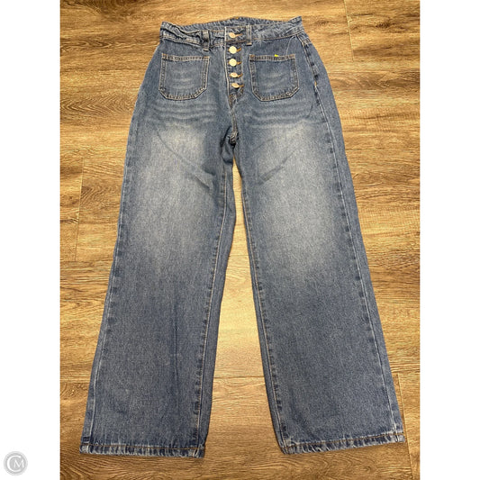 Jeans Wide Leg By Shein In Blue Denim, Size: 4