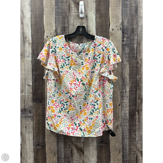 Top Short Sleeve By Shein In Floral Print, Size: M