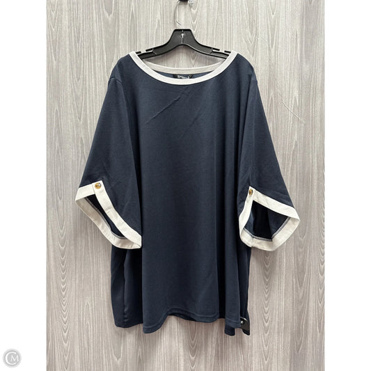 Top Short Sleeve By Bloomchic In Navy, Size: 5