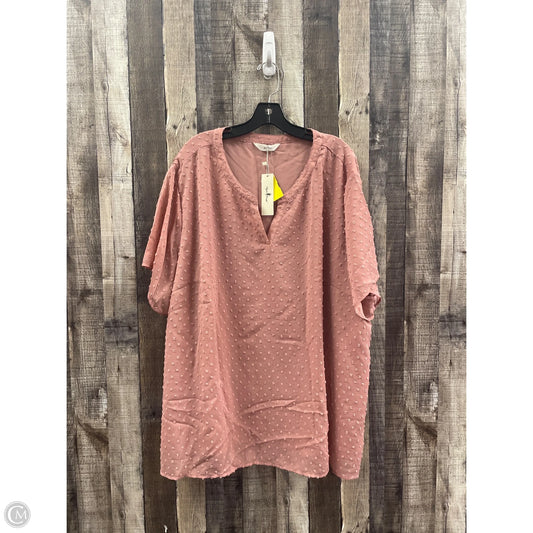 Top Short Sleeve By Agnes Orinda In Pink, Size: 5