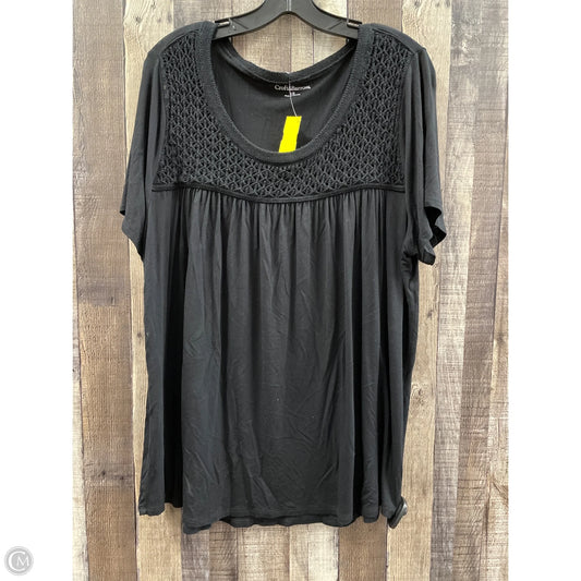 Top Short Sleeve By Croft And Barrow In Black, Size: 1x
