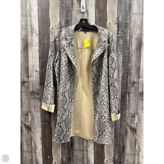 Jacket Moto Leather By Premise In Snakeskin Print, Size: M