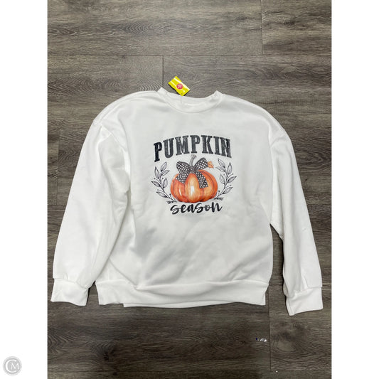 Sweatshirt Crewneck By Shein In White, Size: L