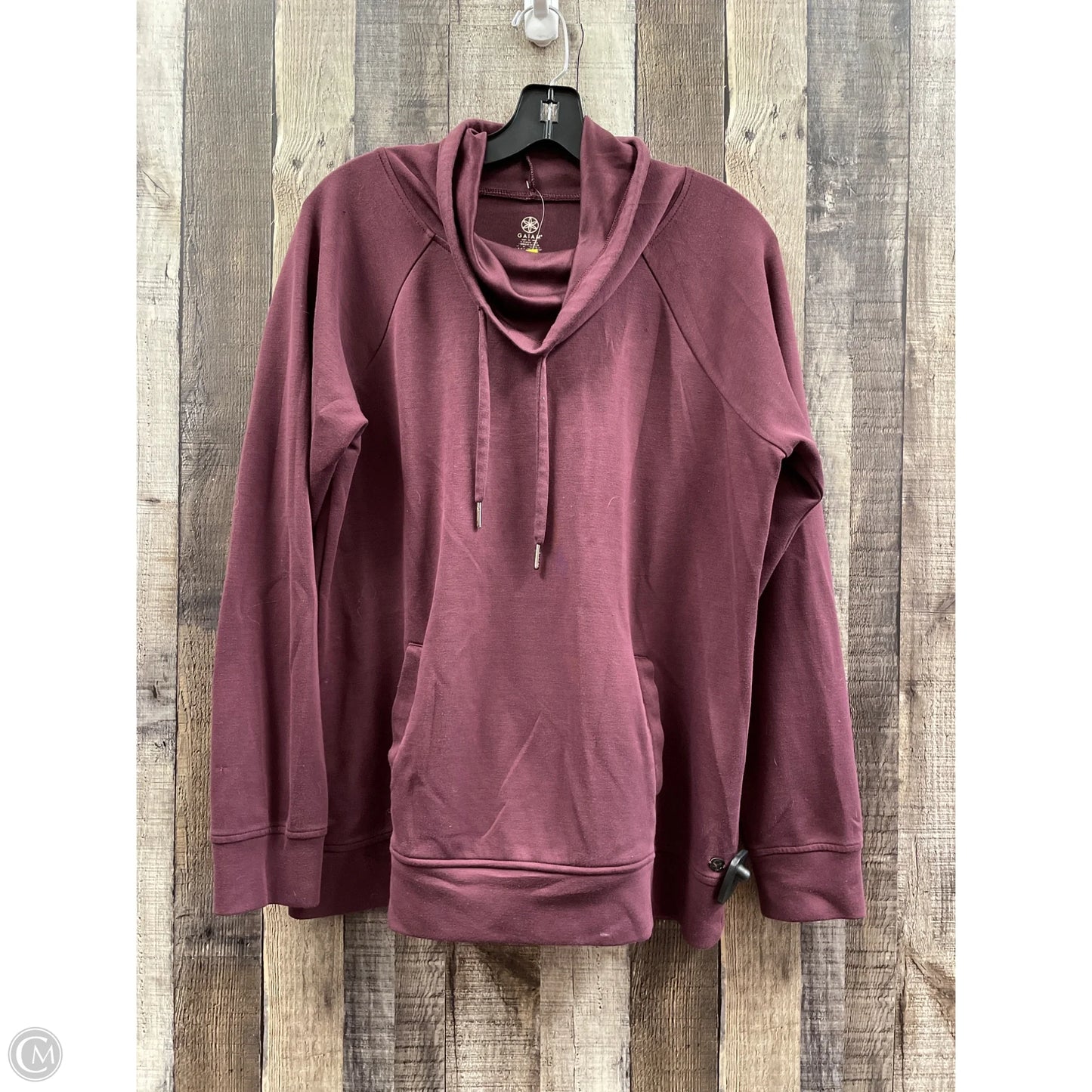 Athletic Sweatshirt Hoodie By Gaiam In Maroon, Size: L