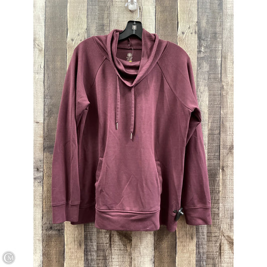 Athletic Sweatshirt Hoodie By Gaiam In Maroon, Size: L