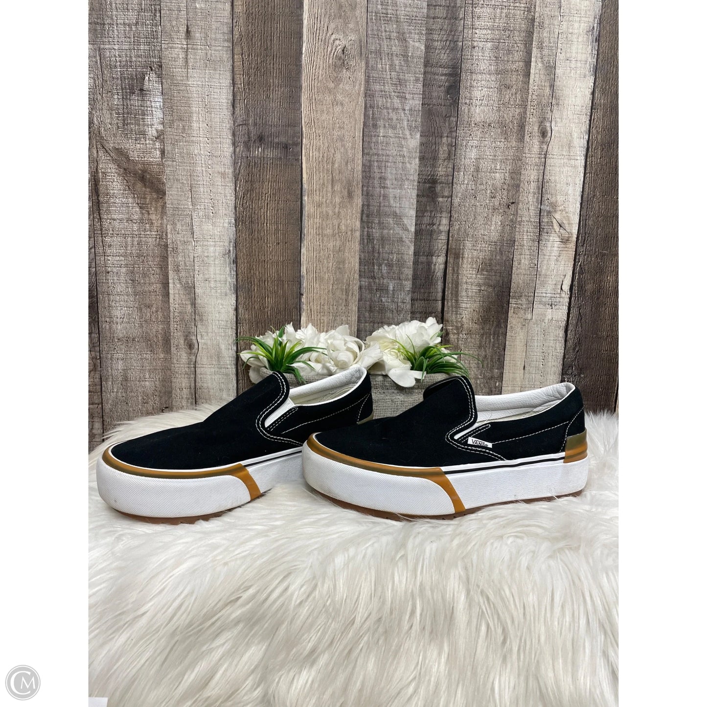 Shoes Flats By Vans In Black, Size: 9.5