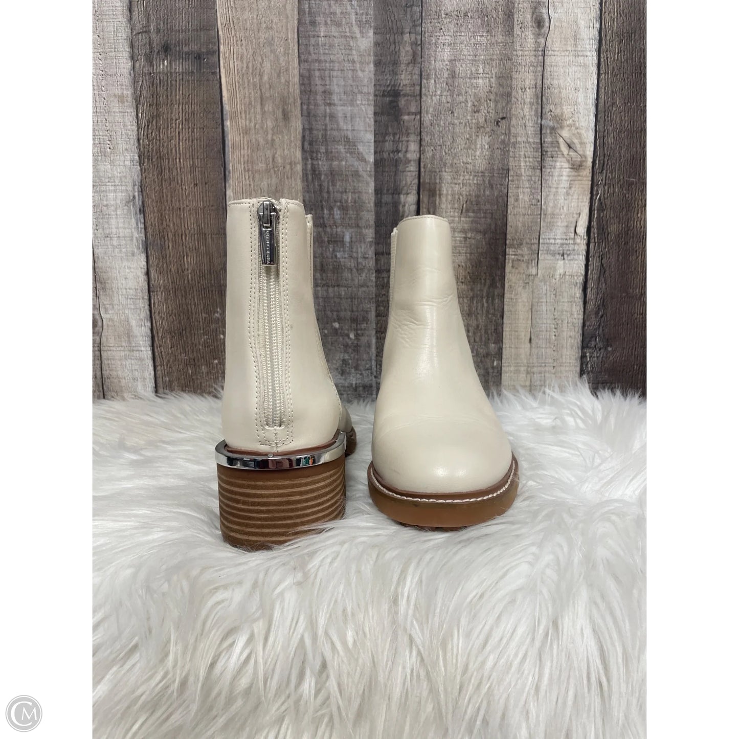 Boots Ankle Heels By Vince Camuto In Cream, Size: 8