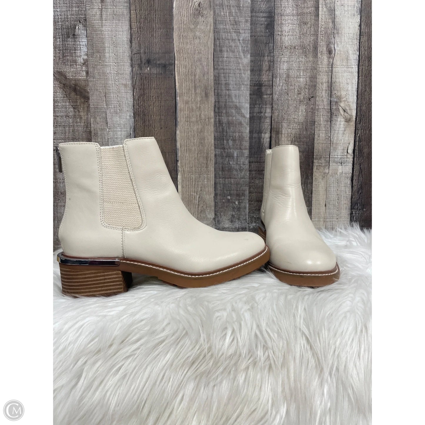 Boots Ankle Heels By Vince Camuto In Cream, Size: 8