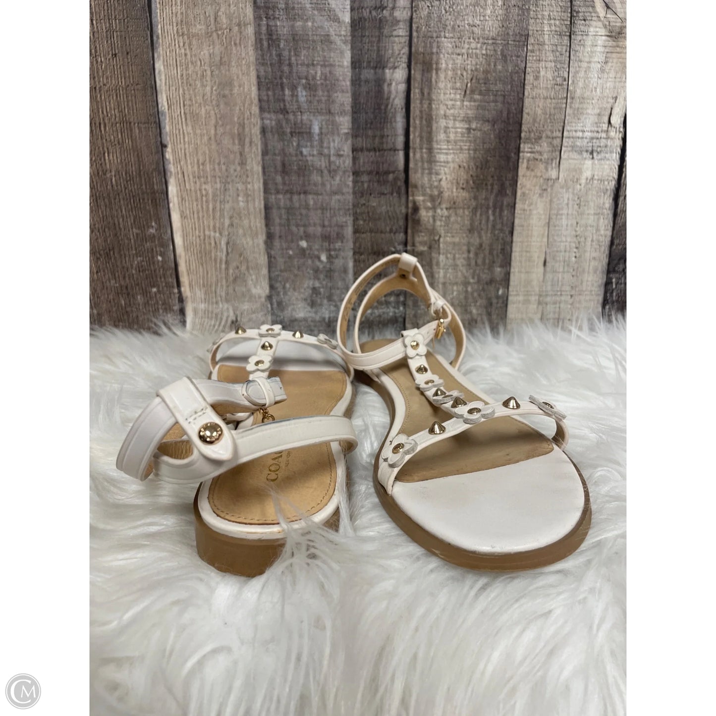 Sandals Designer By Coach In Cream, Size: 8
