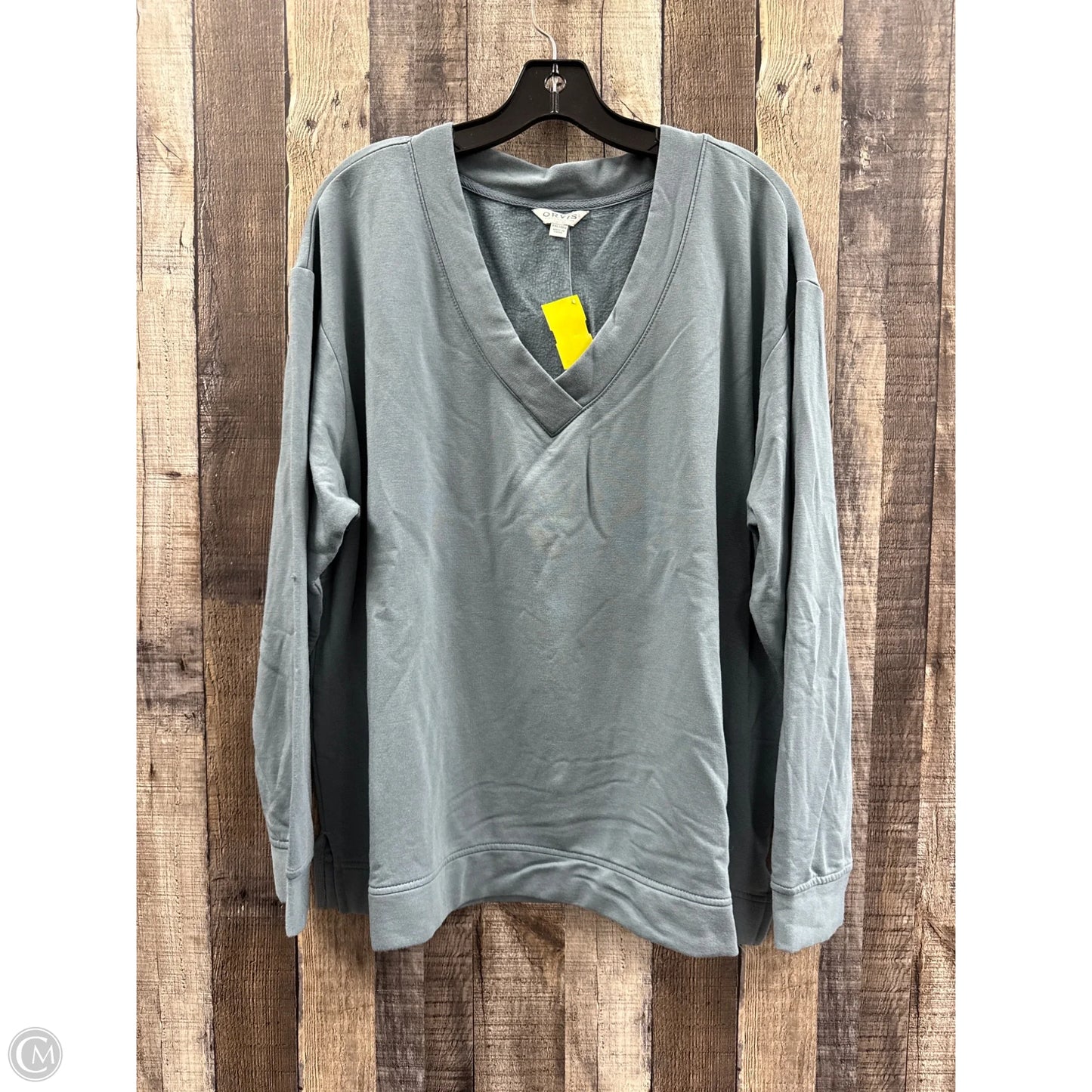 Top Long Sleeve By Orvis In Grey, Size: Xxl