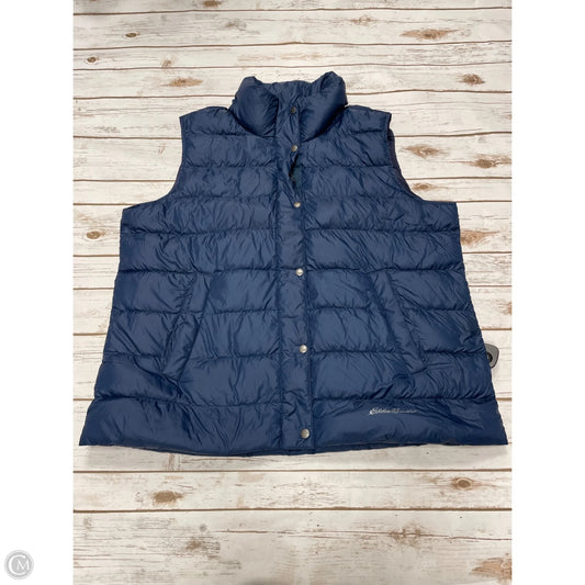 Vest Puffer & Quilted By Eddie Bauer In Navy, Size: 2x