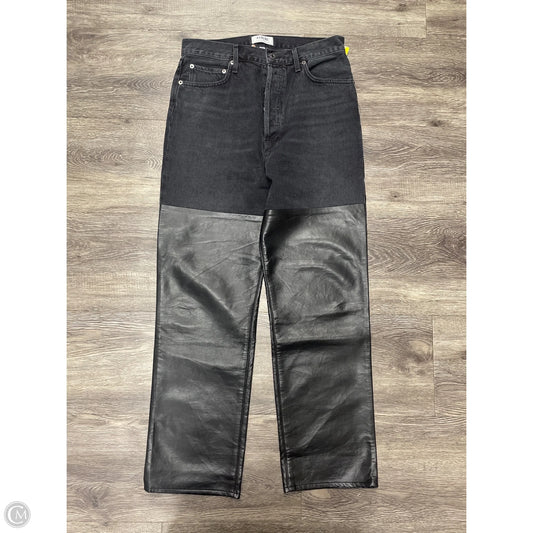 Jeans Wide Leg By Agolde In Black Denim, Size: 8