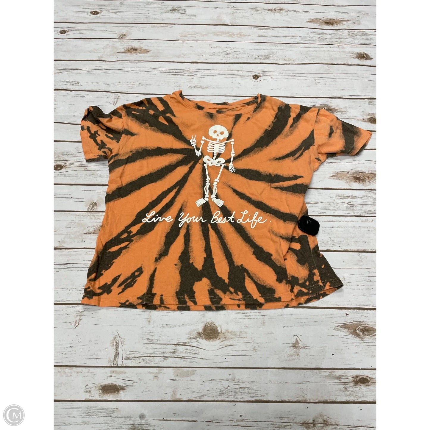 Top Short Sleeve Basic By Mighty Fine In Orange, Size: S
