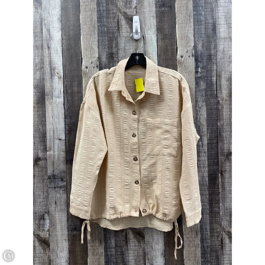 Top Long Sleeve By Emery Rose In Tan, Size: S