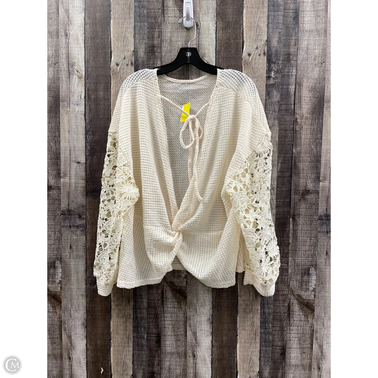 Top Long Sleeve By Shein In Cream, Size: 4x