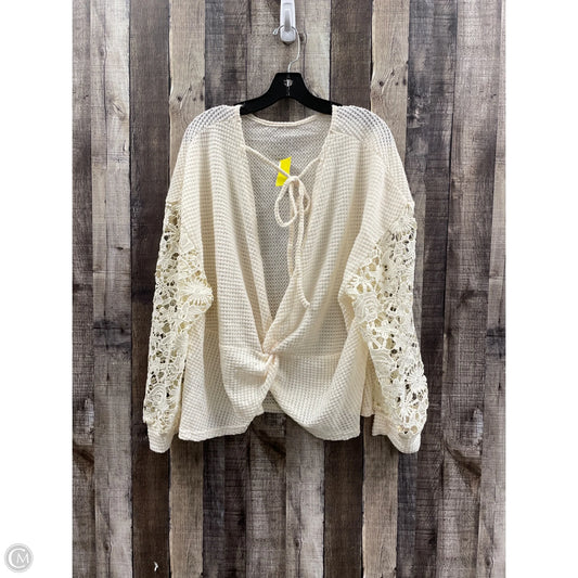 Top Long Sleeve By Shein In Cream, Size: 4x
