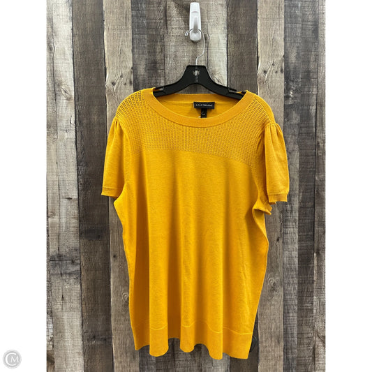 Top Short Sleeve By Lane Bryant In Yellow, Size: Xl