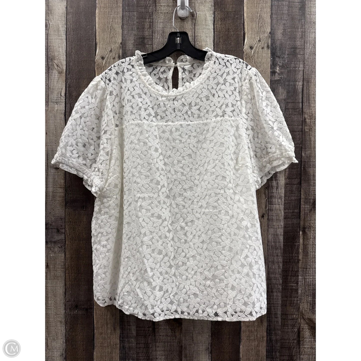 Top Short Sleeve By Cece In White, Size: Xxl