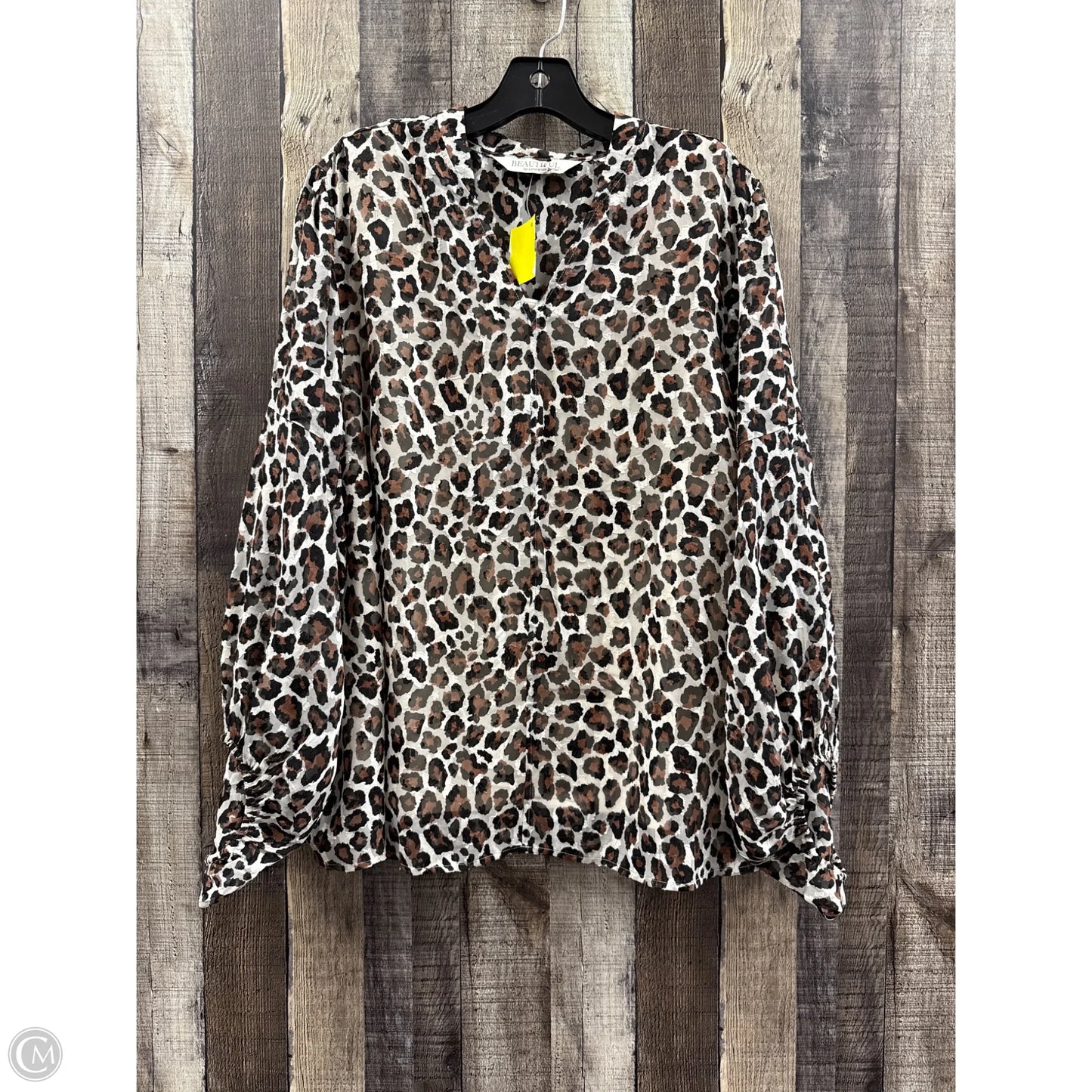 Top Long Sleeve By Cmf In Leopard Print, Size: Xl