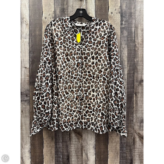 Top Long Sleeve By Cmf In Leopard Print, Size: Xl