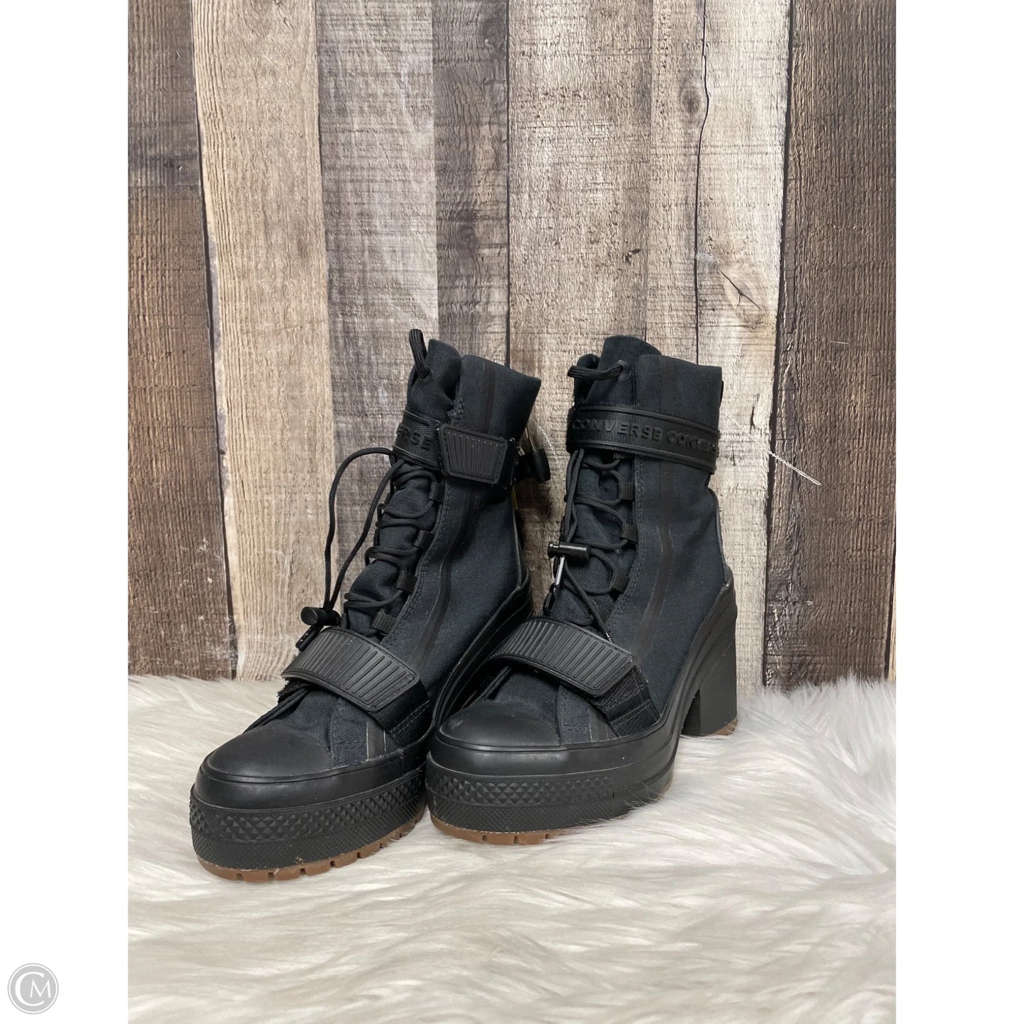Boots Ankle Heels By Converse In Black, Size: 5.5