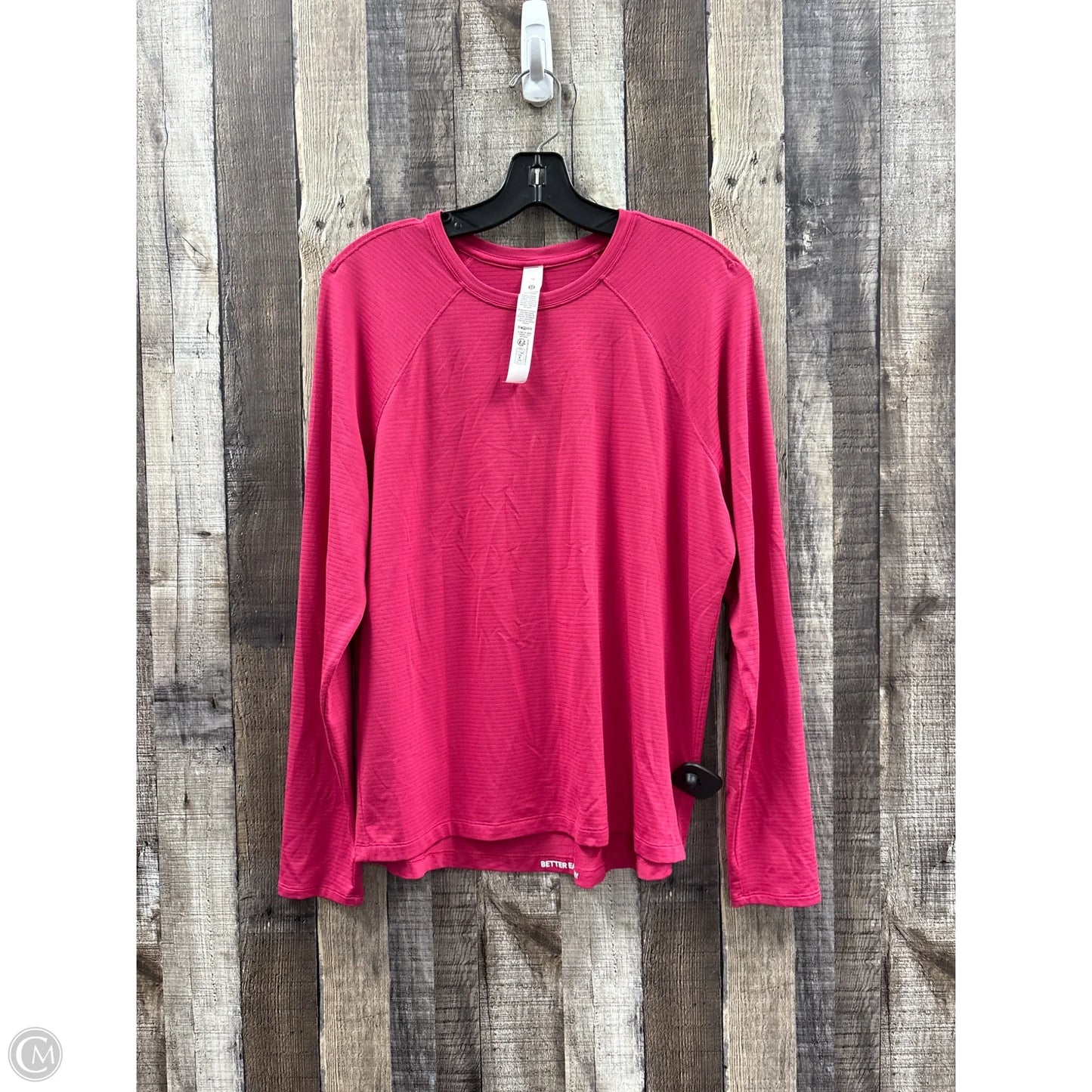 Athletic Top Long Sleeve Crewneck By Lululemon In Pink, Size: 10