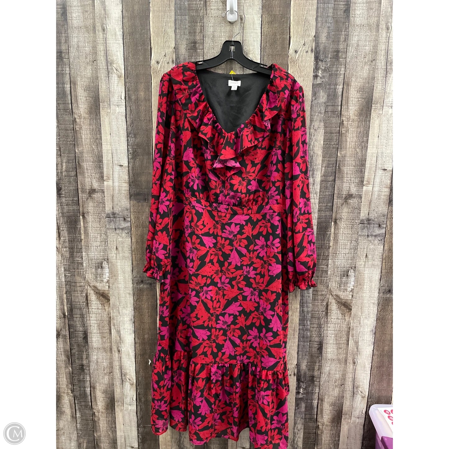 Dress Casual Midi By J. Crew In Black & Red, Size: Xl