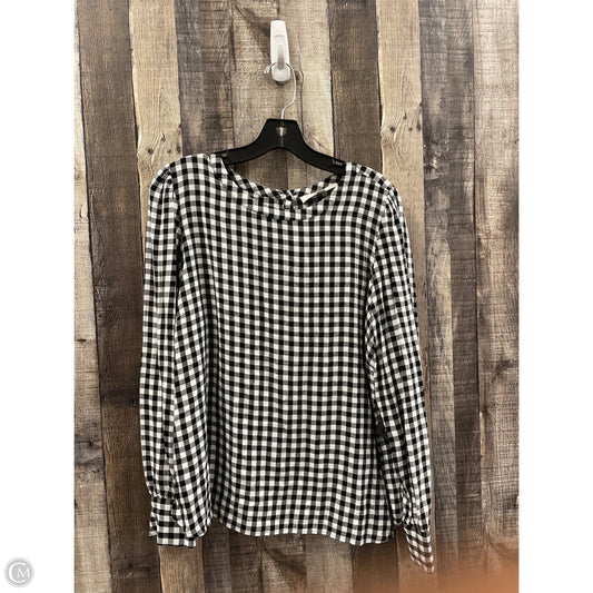 Top Long Sleeve By Loft In Checkered Pattern, Size: Xl