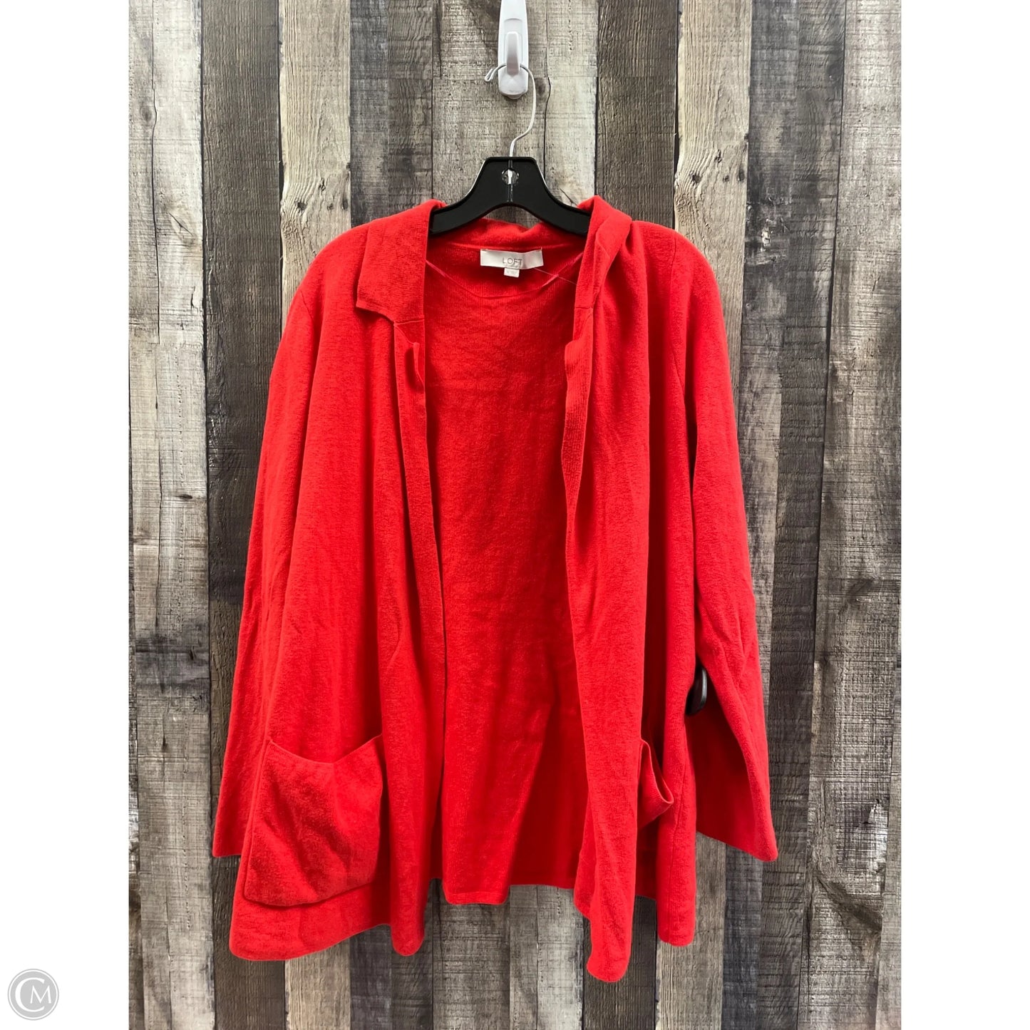 Sweater Cardigan By Loft In Red, Size: Xl