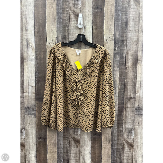 Top Long Sleeve By J. Crew In Animal Print, Size: Xl
