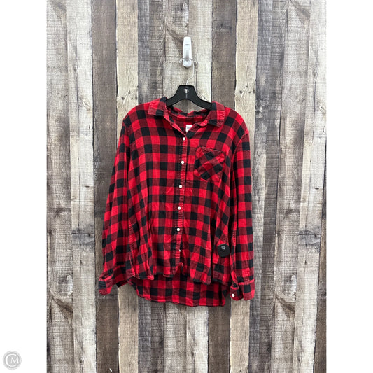 Top Long Sleeve By Gap In Plaid Pattern, Size: Xl