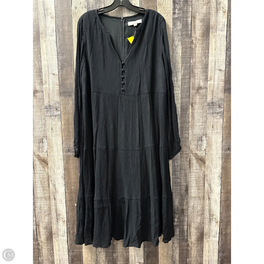 Dress Casual Midi By Loft In Black, Size: L