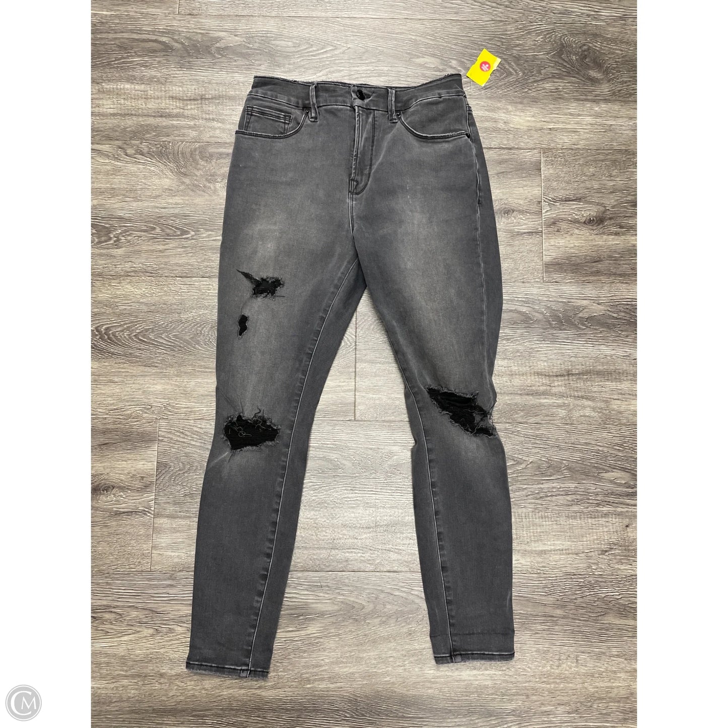 Jeans Skinny By Good American In Black Denim, Size: 8