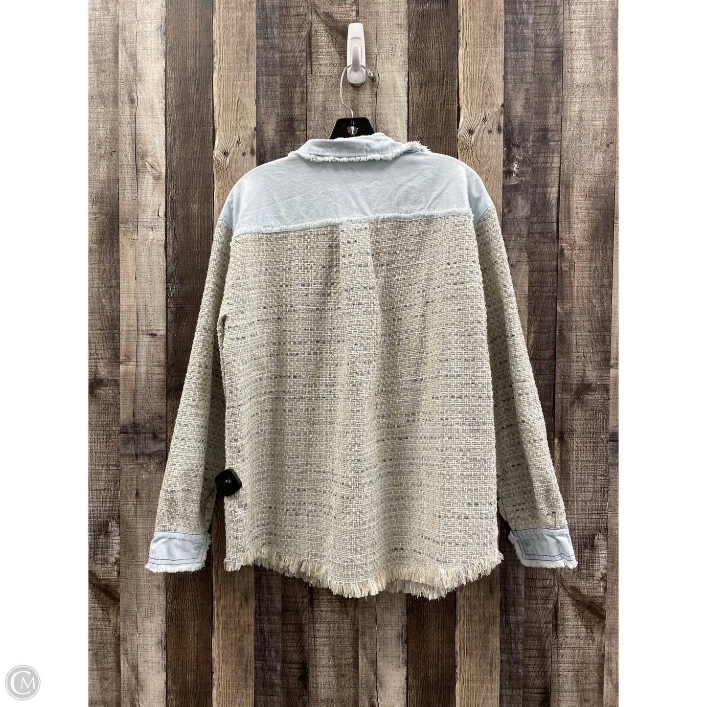 Top Long Sleeve By Grace + Karma In Blue & Cream, Size: S