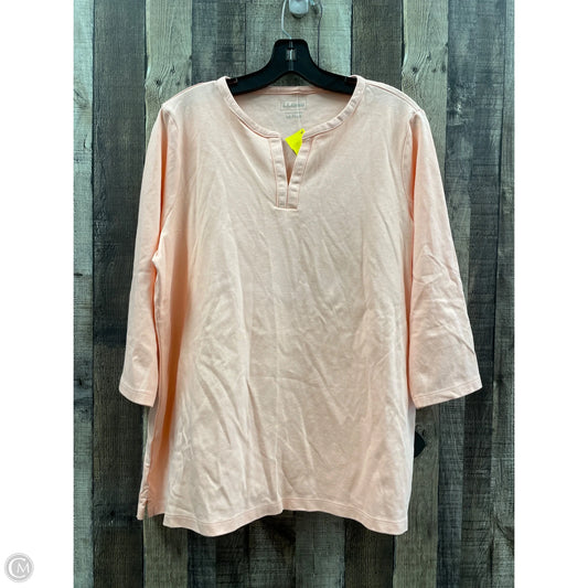 Top 3/4 Sleeve By L.l. Bean In Pink, Size: 1x
