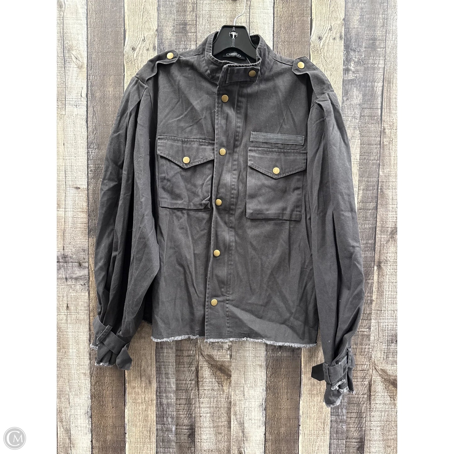 Jacket Shirt By Cme In Grey, Size: M