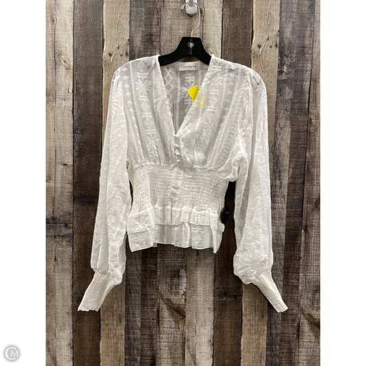 Top Long Sleeve By Cme In White, Size: S