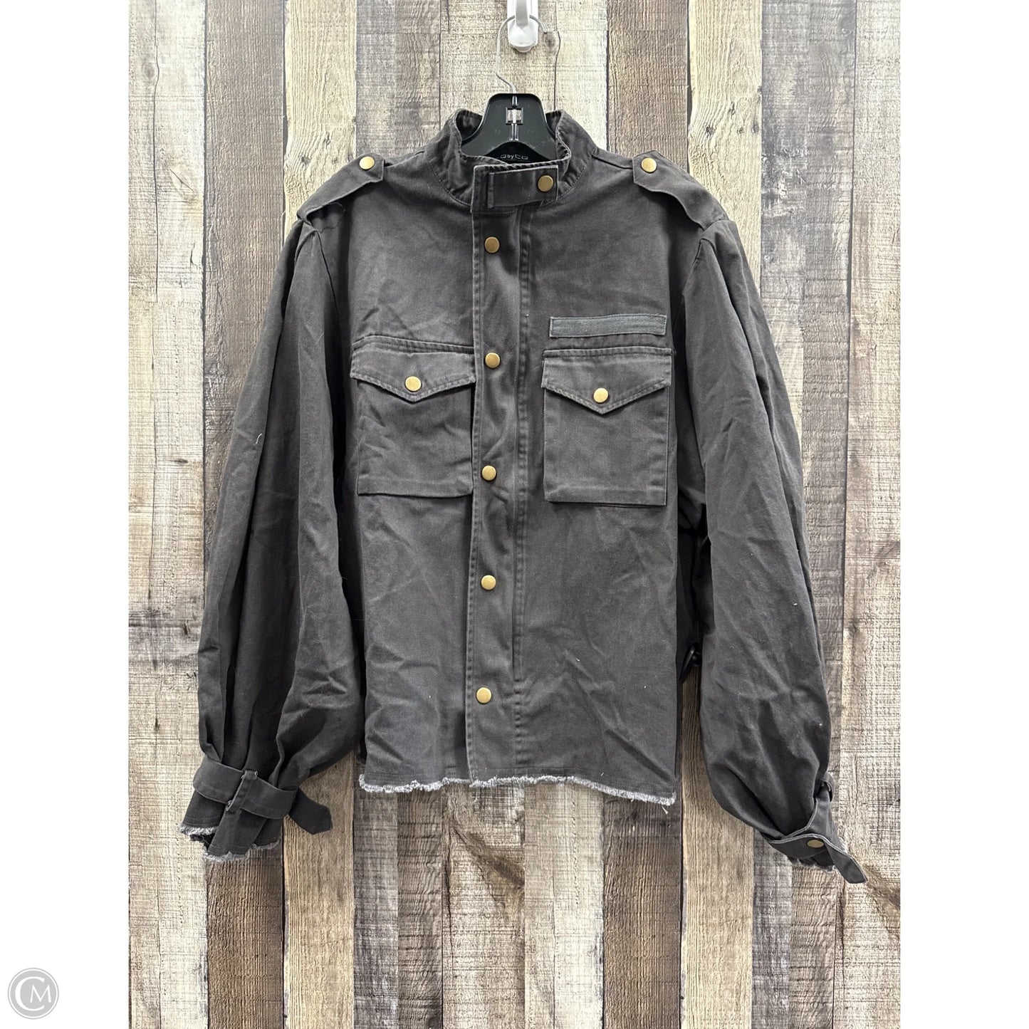 Jacket Shirt By Cme In Grey, Size: M