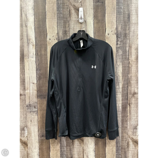 Athletic Top Long Sleeve Collar By Under Armour In Black, Size: Xl