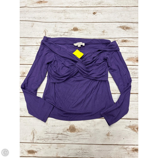 Top Long Sleeve By Loft In Purple, Size: S