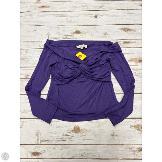 Top Long Sleeve By Loft In Purple, Size: S