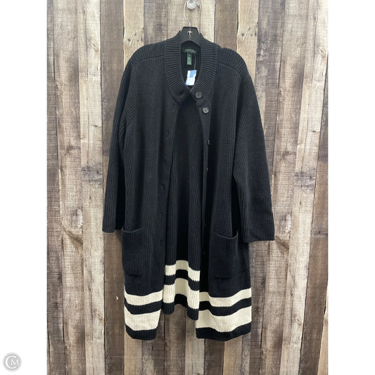 Sweater Cardigan By Ralph Lauren In Black, Size: 3x