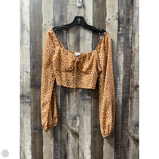 Top Long Sleeve By La Hearts In Brown, Size: S