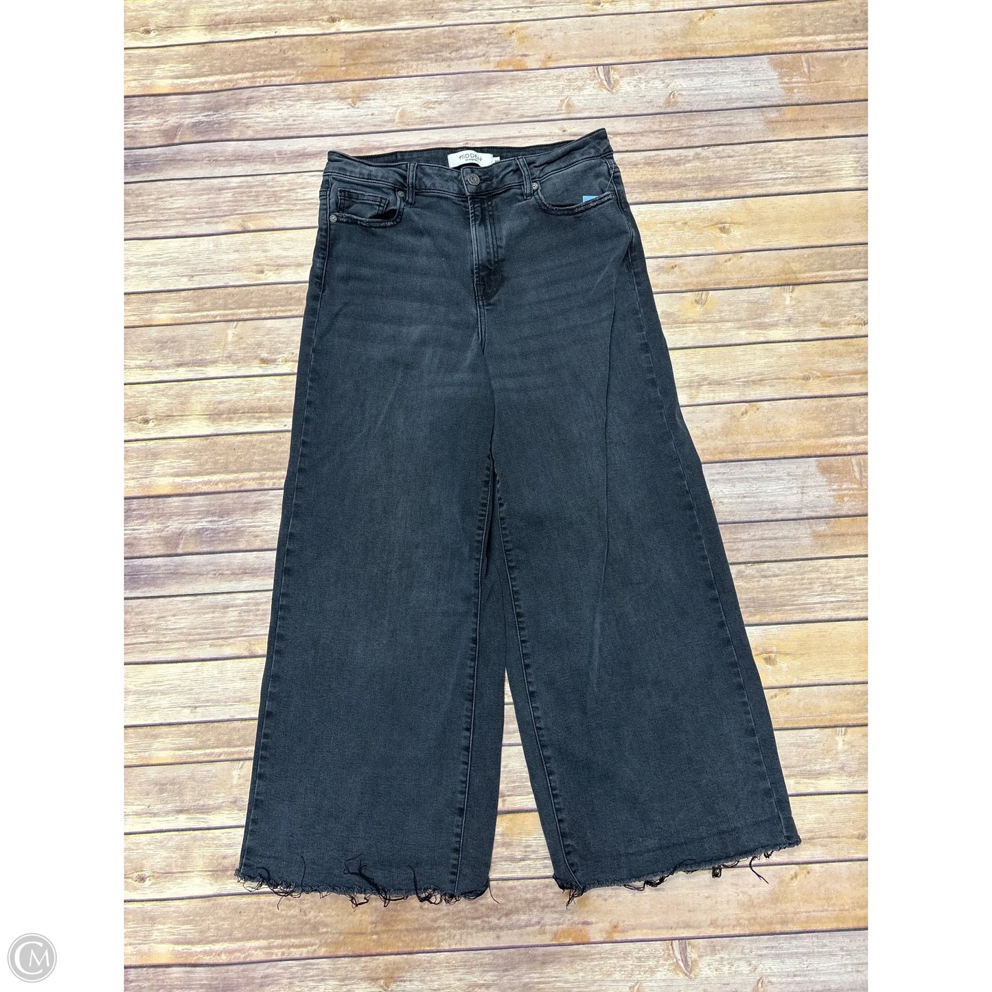 Jeans Wide Leg By Hidden In Black Denim, Size: 10
