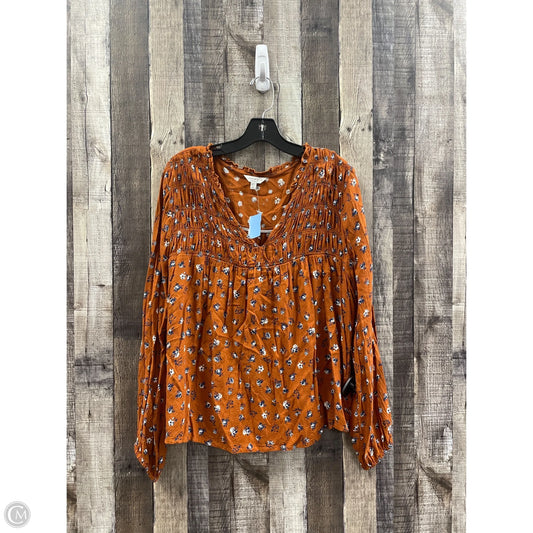 Top Long Sleeve By Lucky Brand In Orange, Size: 1x