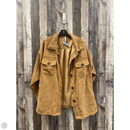 Jacket Shirt By Zenana In Brown, Size: Xl